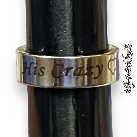 Bundle Sale 3 for $15 | His Crazy Heart (Love) | Silver Tone Ring | Size 5.5 - Picture 1 of 7